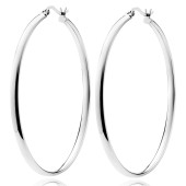 Cercei rotunzi argint Ø50 mm x 3 mm Classic Hoops DiAmanti KHV350R-DIA